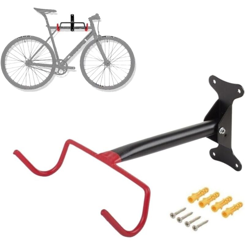 foto del prodotto supporto da parete per bicicletta gancio pieghevole rivestito in pvc per bici appendi bici da muro in sospensione