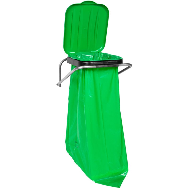 foto del prodotto supporto da parete verde per raccolta differenziata sacchi 120l
