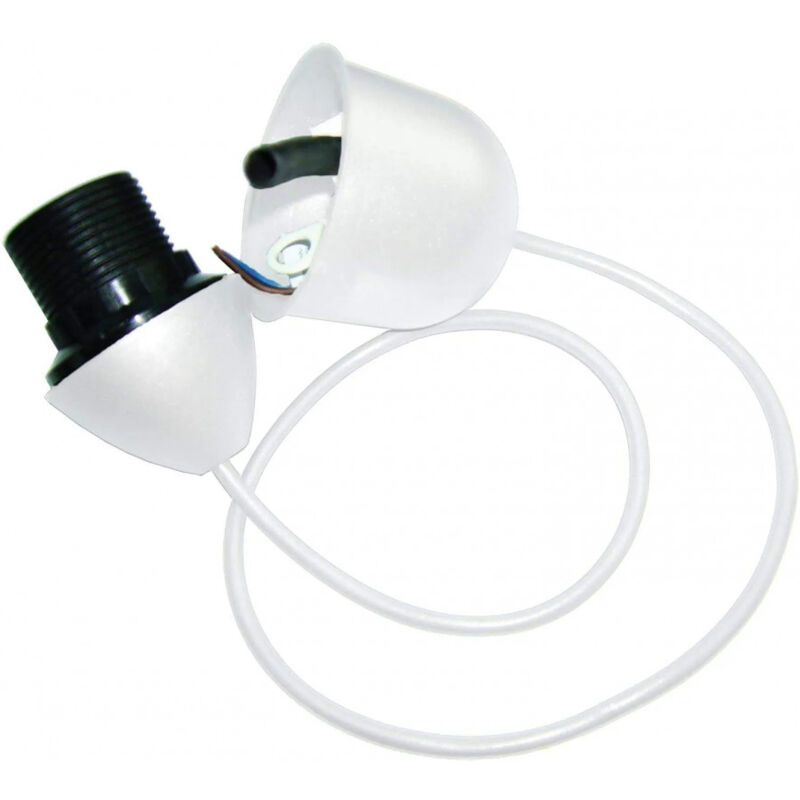 foto del prodotto supporto di plastica con presa e27, lunghezza 60cm, 2x0.75mm2, bianco