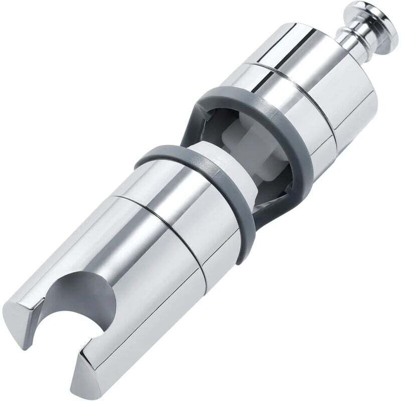 foto del prodotto supporto doccia regolabile 18 25 mm, supporto doccia cromato per soffione doccia con pulsante laterale e cuscinetto in gomma extra argento