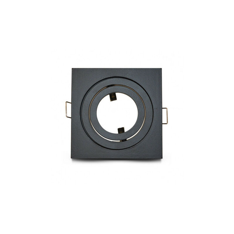 foto del prodotto supporto faretto da incasso quadrato nero opaco orientabile 30 88mmx88mm