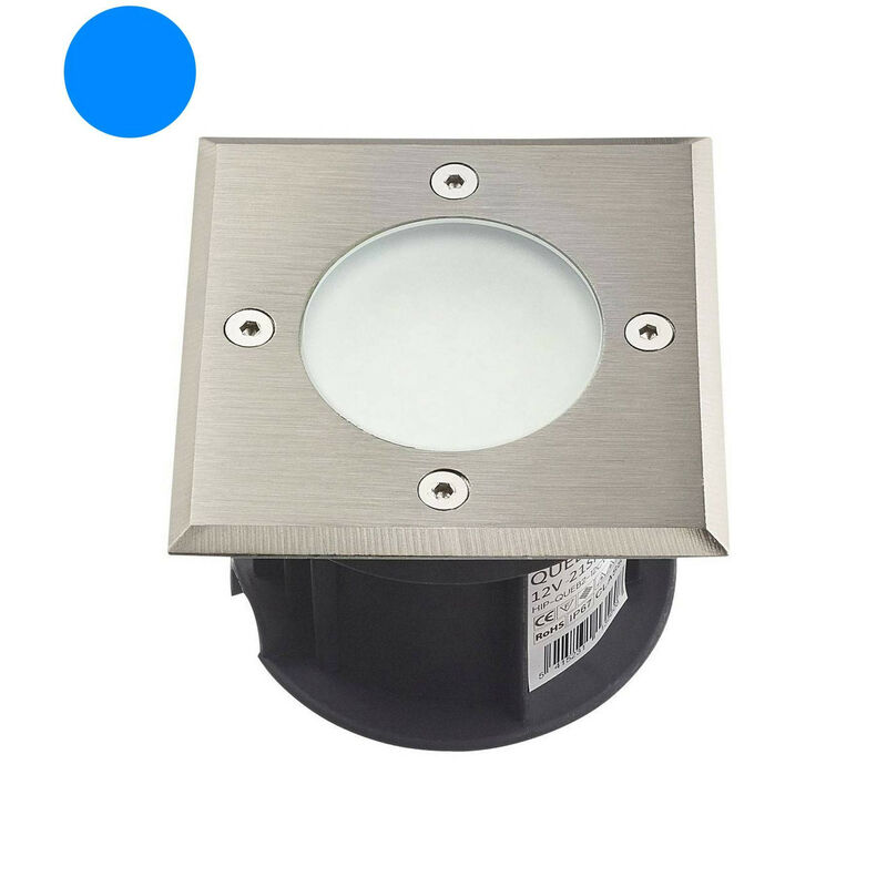 foto del prodotto supporto led spot recessable blue 1.5w 110lm 120 ip67 square piercing 85mm diffusore di spianatura