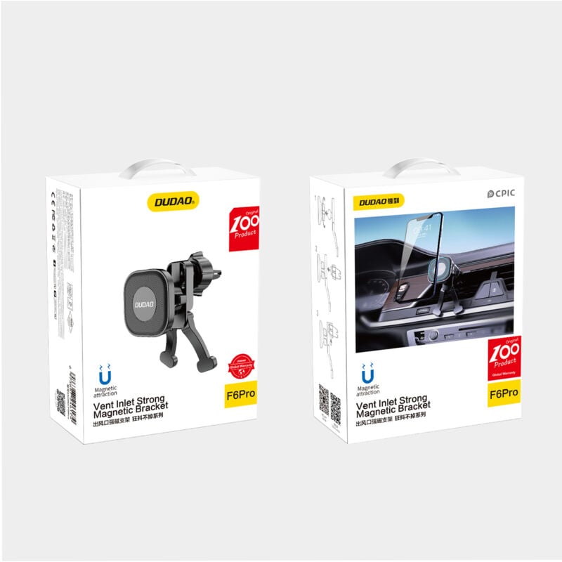 foto del prodotto supporto magnetico per auto f6pro per bocchetta dell aria, nero