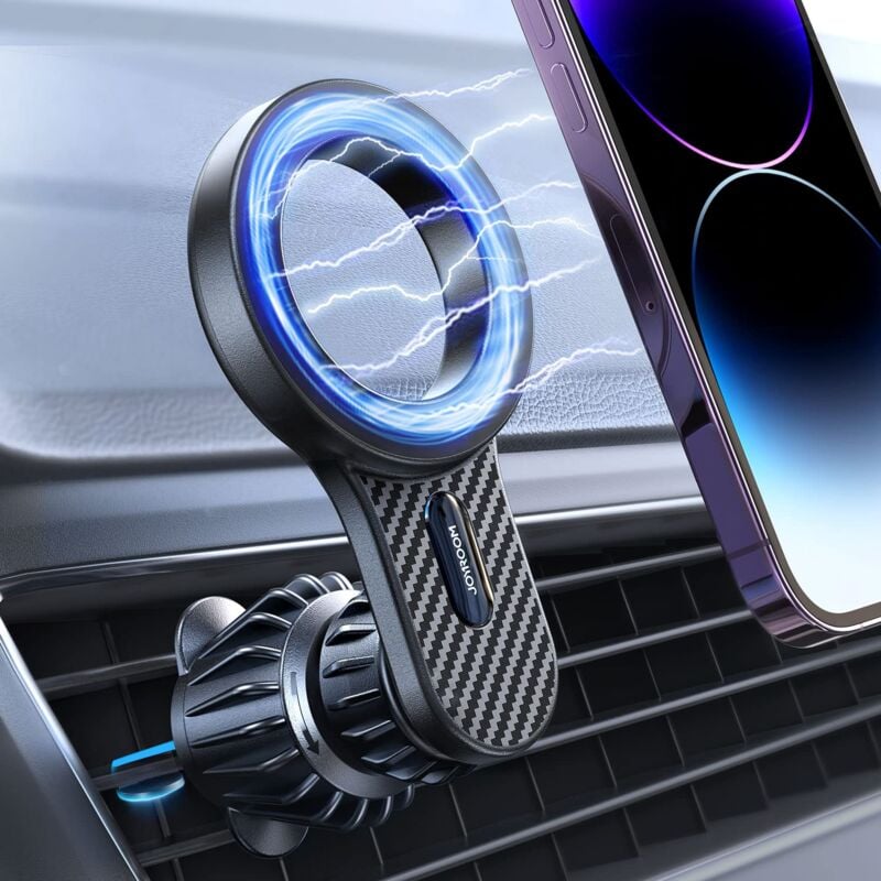 foto del prodotto supporto magnetico per telefono da auto 2023, sfiato non bloccante magnete militare ventilazione universale
