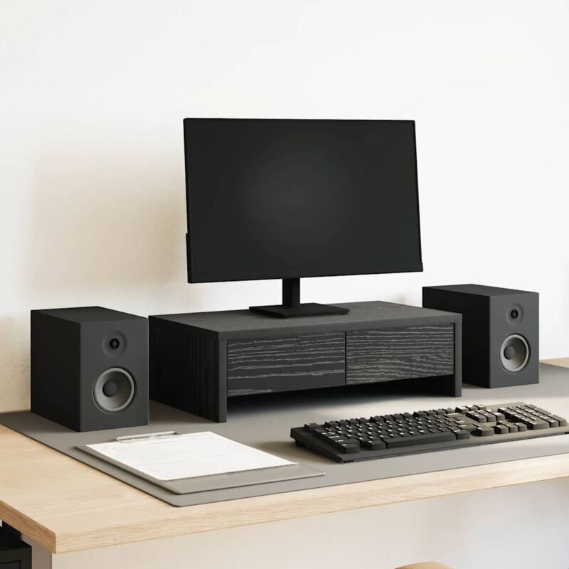 foto del prodotto supporto monitor con cassetti rovere nero 50x27x15cm truciolato vidaxl