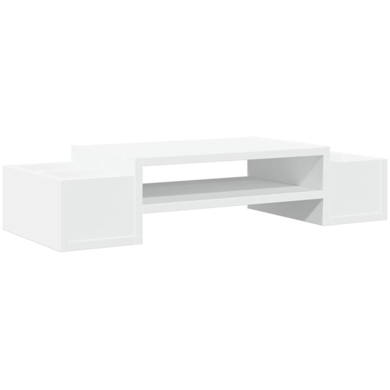 foto del prodotto supporto monitor con contenitore bianco 50x27x15 cm truciolato - vidaxl