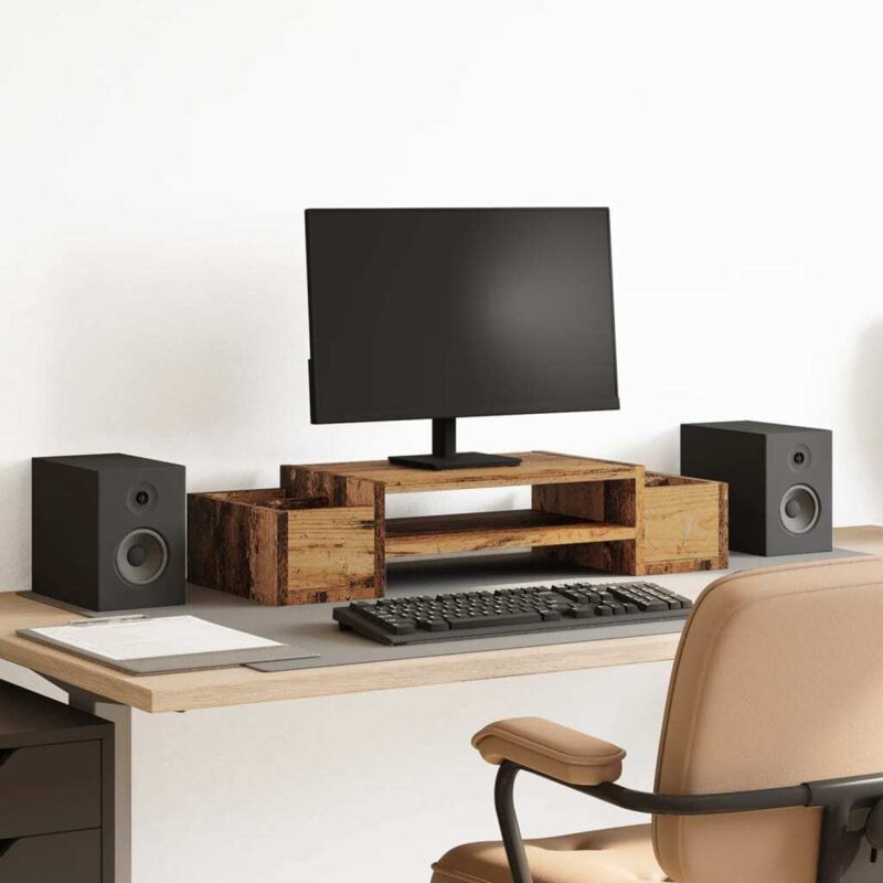foto del prodotto supporto monitor con contenitore legno 70x27x15 cm truciolato vidaxl