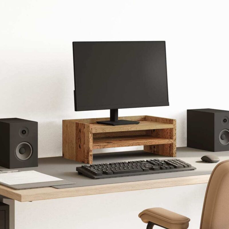 foto del prodotto supporto monitor legno vecchio 42x24x16 cm in truciolato vidaxl