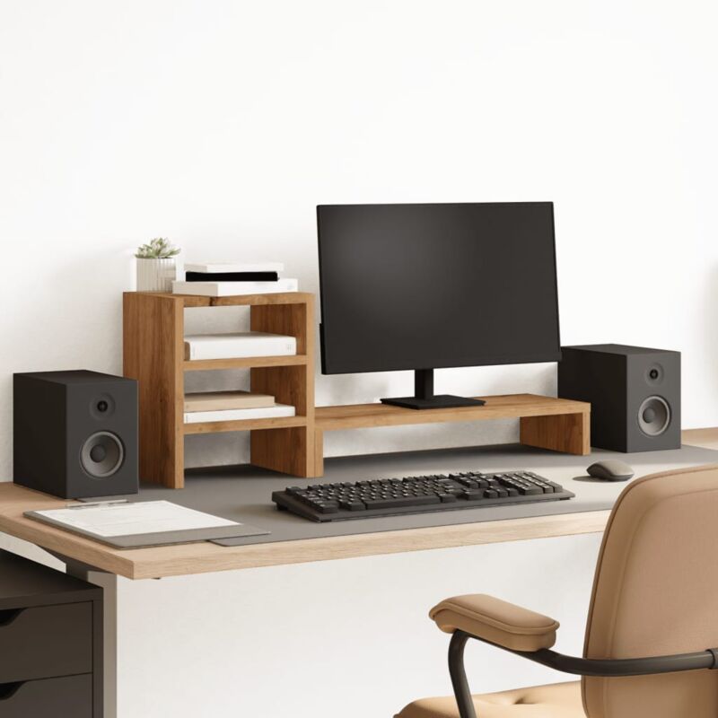 foto del prodotto supporto monitor organizzatore rovere artigianale in truciolato vidaxl