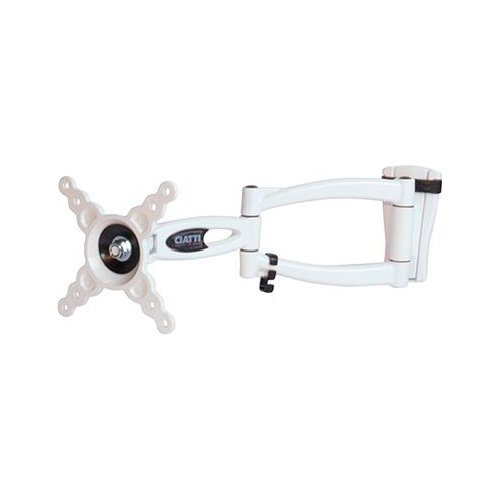 foto del prodotto supporto monitor parete in alluminio bianco eltris100 bianco
