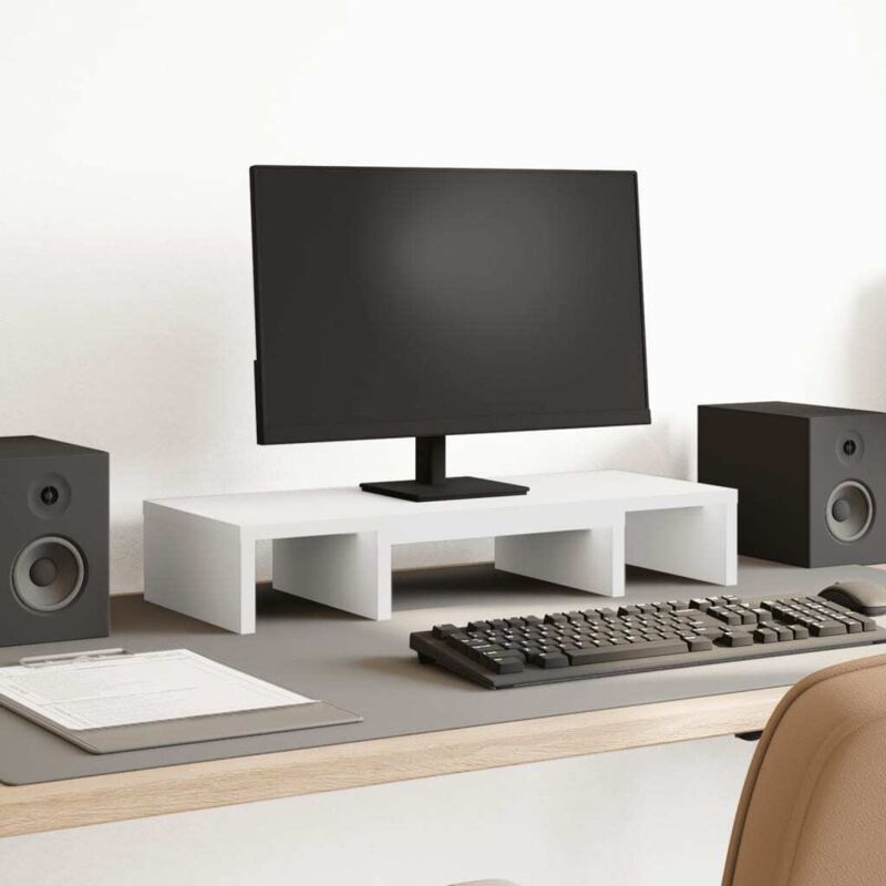 foto del prodotto supporto monitor regolabile bianco 60x24x10,5 cm in truciolato vidaxl