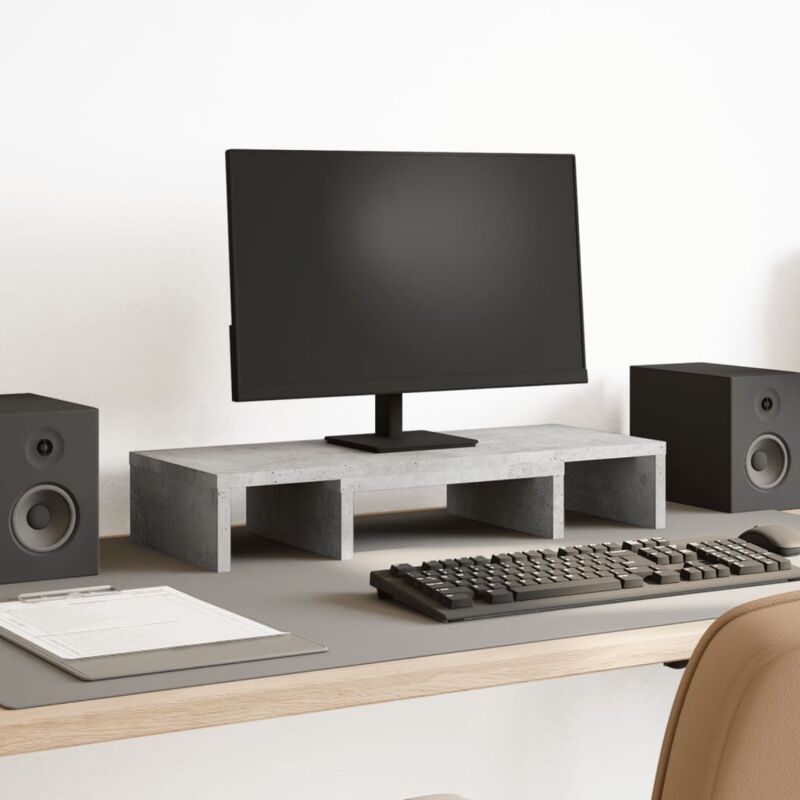 foto del prodotto supporto monitor regolabile grigio 60x24x10,5 cm in truciolato vidaxl