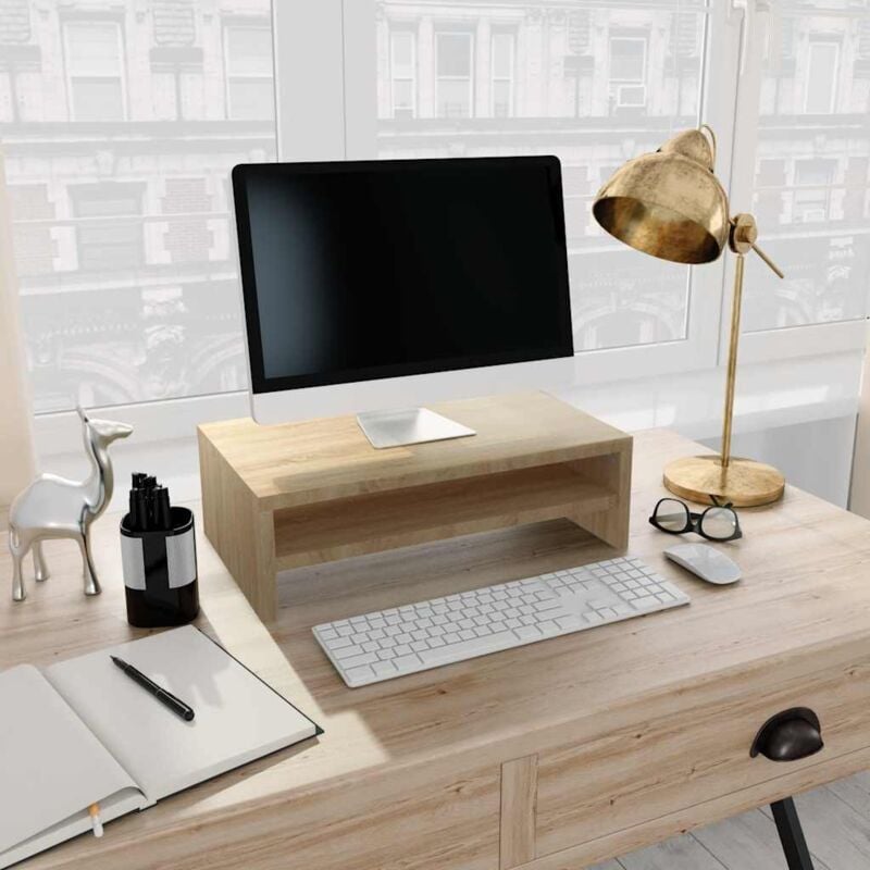 foto del prodotto supporto monitor rovere sonoma 42x24x13 cm in legno multistrato vidaxl