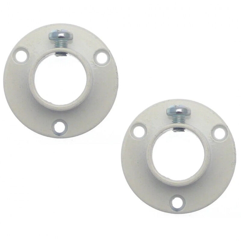 foto del prodotto supporto nascita con base 42mm per armadio diametro 16mm, 2 pezzi, bianco