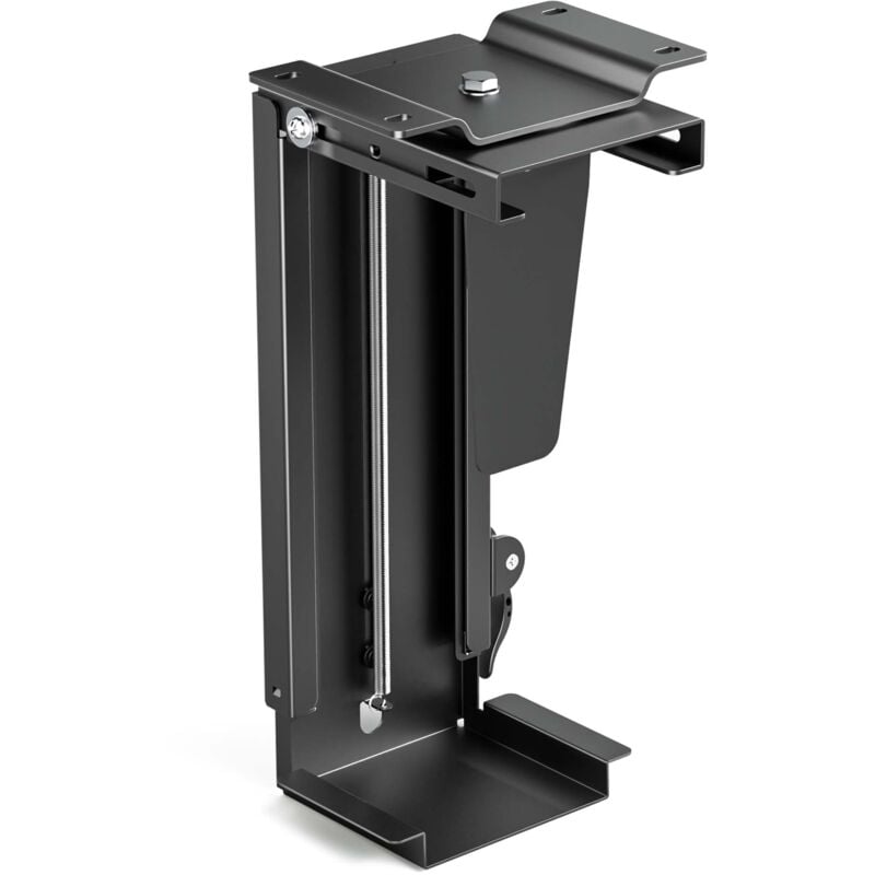 foto del prodotto supporto pc fisso porta case sotto scrivania, max 10 kg, regolabile e girevole a 360 wiltec