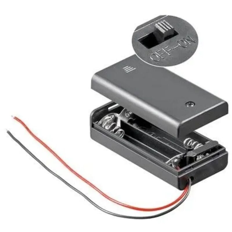 foto del prodotto supporto per 2 batterie stilo aa con interruttore custodia