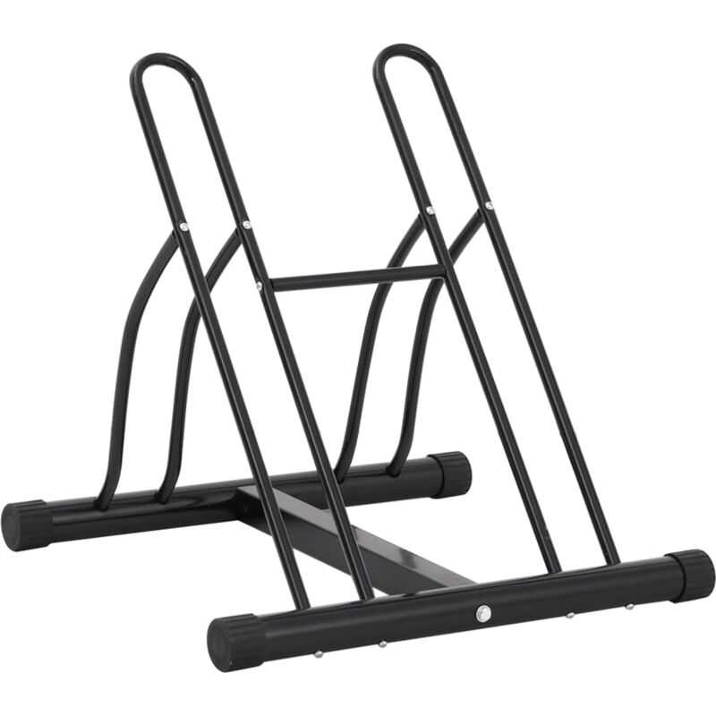 foto del prodotto supporto per 2 bici da pavimento autoportante in acciaio vidaxl
