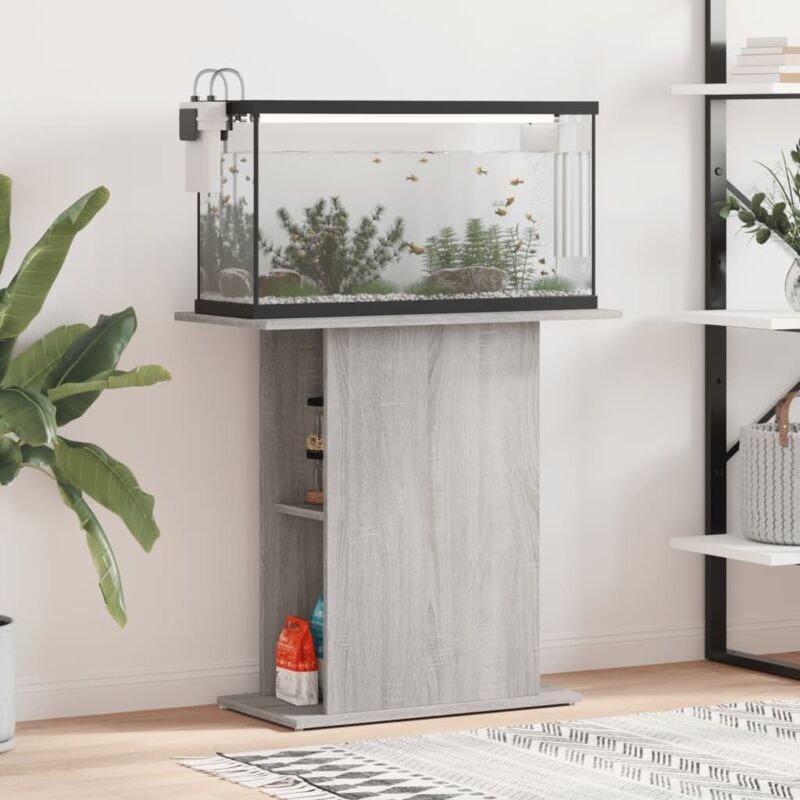 foto del prodotto supporto per acquario 75x36x72,5 cm multistrato grigio sonoma vidaxl
