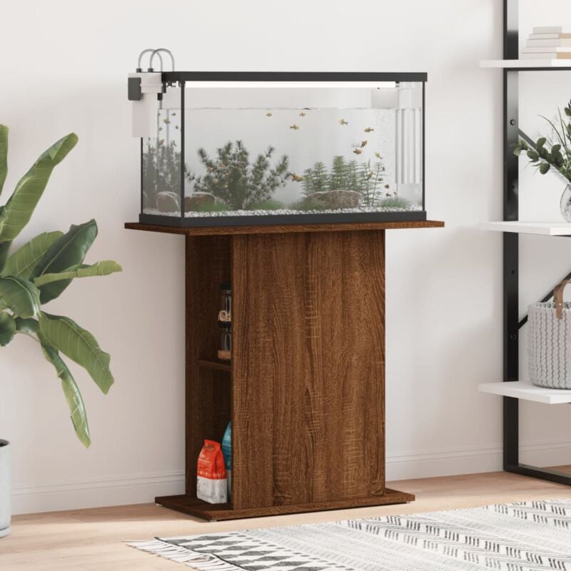 foto del prodotto supporto per acquario 75x36x72,5 cm multistrato rovere marrone vidaxl
