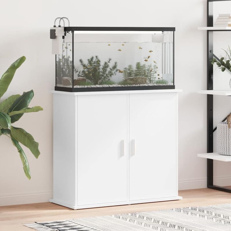 foto del prodotto supporto per acquario bianco 81x36x73 cm in legno multistrato vidaxl