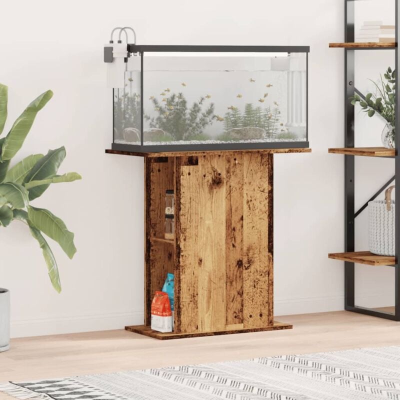 foto del prodotto supporto per acquario legno antico 36x75x72,5cm in truciolato vidaxl