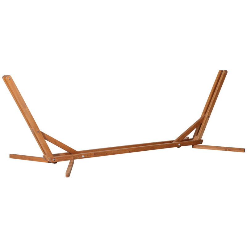 foto del prodotto supporto per amaca sospesa regolabile su 3 livelli, pieghevole e portatile, in legno, 388x120x89 cm