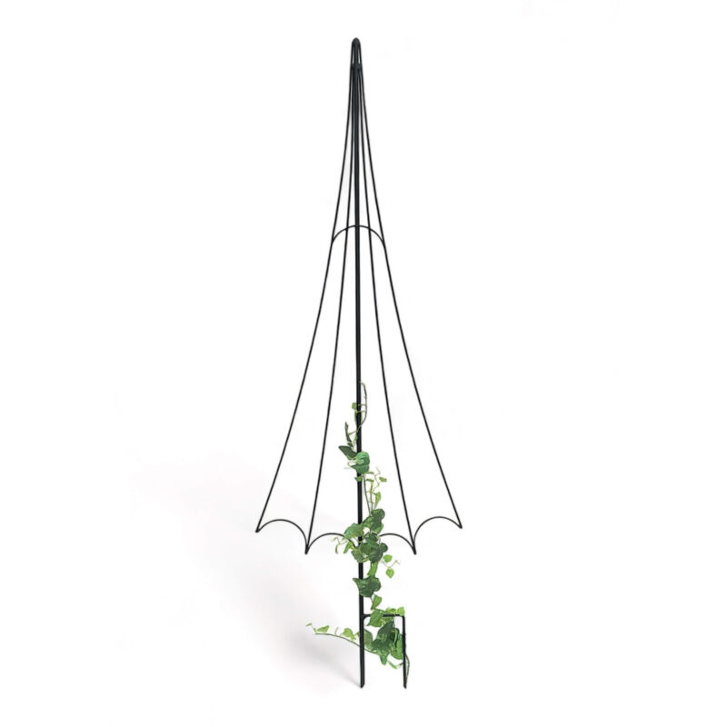 foto del prodotto supporto per arrampicata giardino metallo nero ombrello traliccio per arrampicata fiori piante rampicanti rose spina a terra supporto per arrampicata