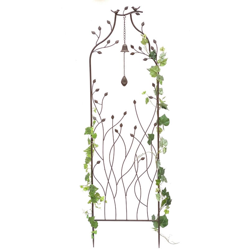 foto del prodotto supporto per arrampicata in metallo con traliccio a campana 170 cm 93994 supporto per arrampicata con spina a terra porta fiori colonna traliccio