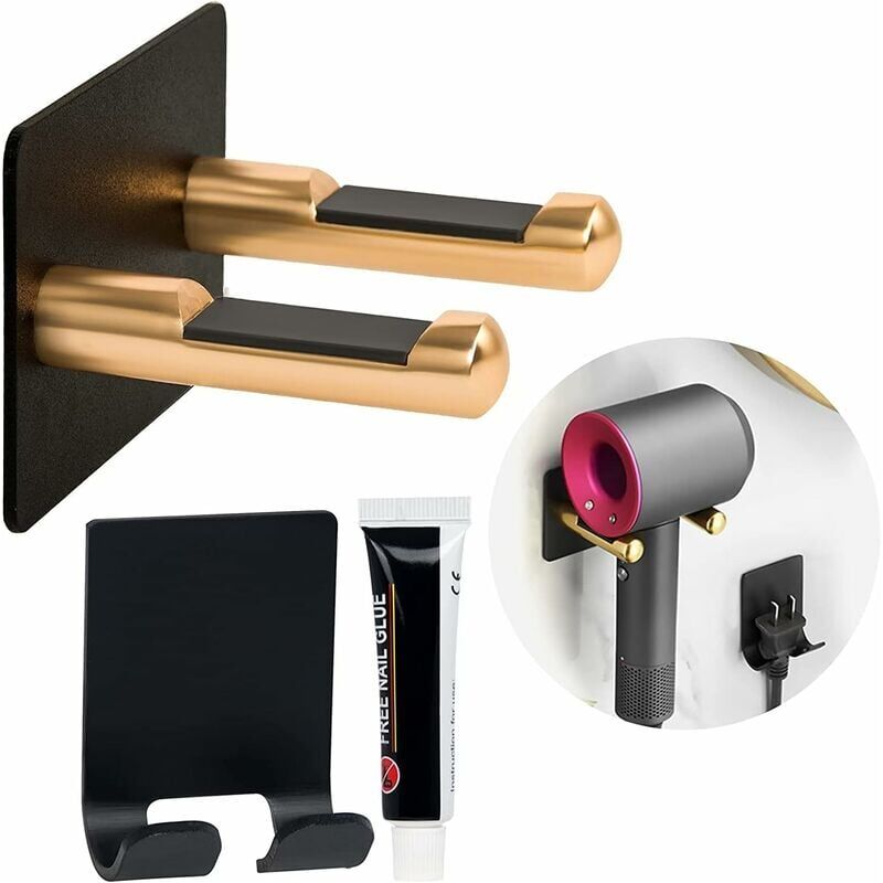 foto del prodotto supporto per asciugacapelli per dyson supporto da parete universale, supporto da parete per bagno in acciaio inossidabile per dyson asciugacapelli