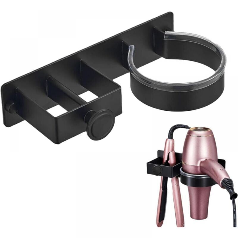 foto del prodotto supporto per asciugacapelli, supporto per asciugacapelli e piastra per bagno camera da letto hotel, supporto per asciugacapelli senza foratura con