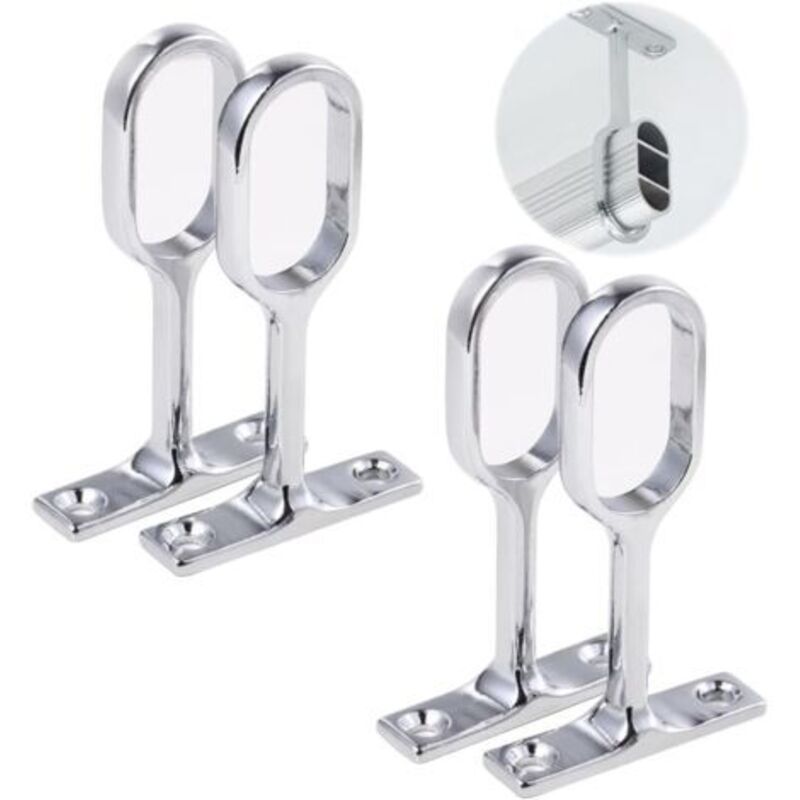 foto del prodotto supporto per asta dell armadio, supporto per tubi dell armadio, supporto ovale per asta dell armadio, supporto per asta con flangia, supporto per