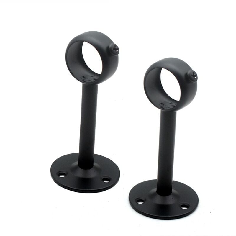 foto del prodotto supporto per asta per tenda regolabile da soffitto, 2 pezzi, nero, supporti per asta per tenda