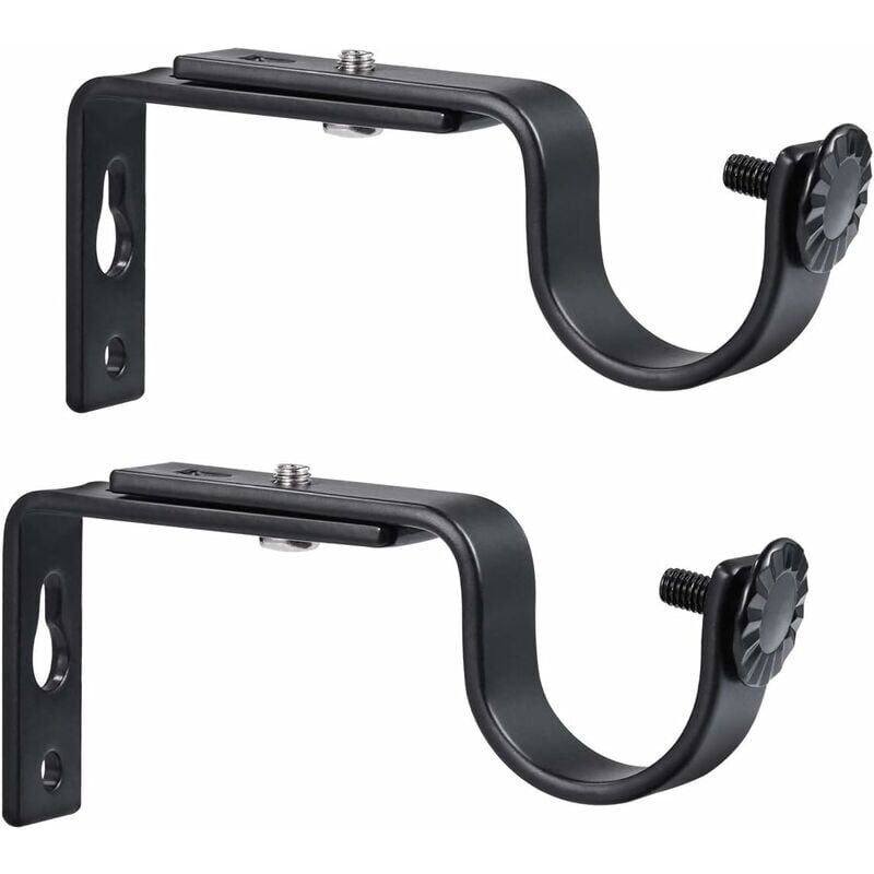 foto del prodotto supporto per asta per tenda regolabile supporto per asta per tenda 20 28 mm nero 2 pezzi, starlight