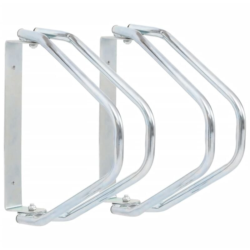 foto del prodotto supporto per bici a parete 2 pz in acciaio zincato vidaxl