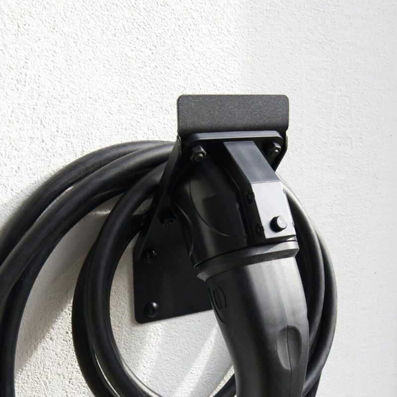 foto del prodotto supporto per cavo di ricarica di tipo 2 salvaspazio per auto elettriche supporto da parete per presa di tipo 2 accessori per cavi di ricarica e