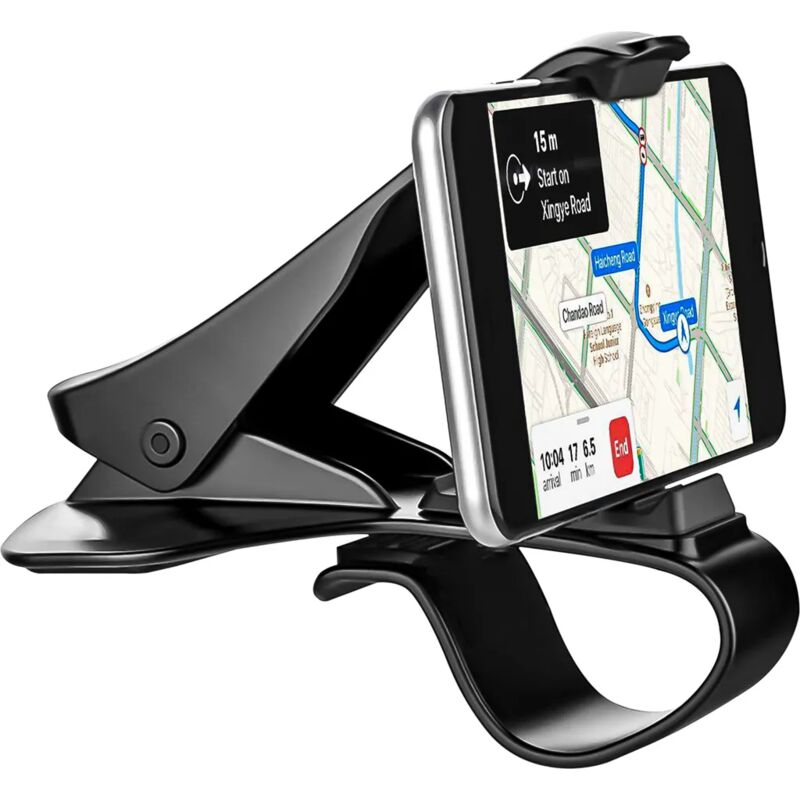 foto del prodotto supporto per cellulare da cruscotto per auto supporto per clip per auto supporto per telefono cellulare girevole universale a 360 telefoni