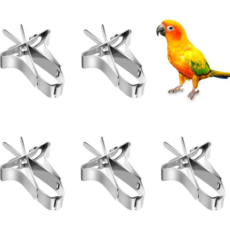 foto del prodotto supporto per cibo per uccelli 5 pezzi clip per cibo per uccelli clip per cibo per piccoli animali clip per frutta per uccelli clip per gabbia per