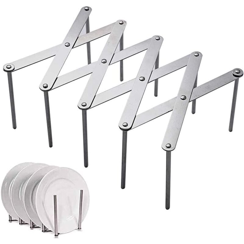 foto del prodotto supporto per coperchio regolabile in acciaio inossidabile, supporto per coperchio espandibile multifunzione, organizer per coperchio, utensili da