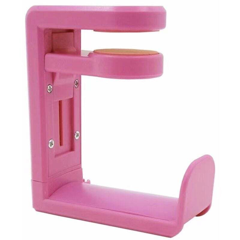 foto del prodotto supporto per cuffie, supporto per cuffie regolabile con rotazione a 360 con clip per cavi per tavolo e scaffale, rosa