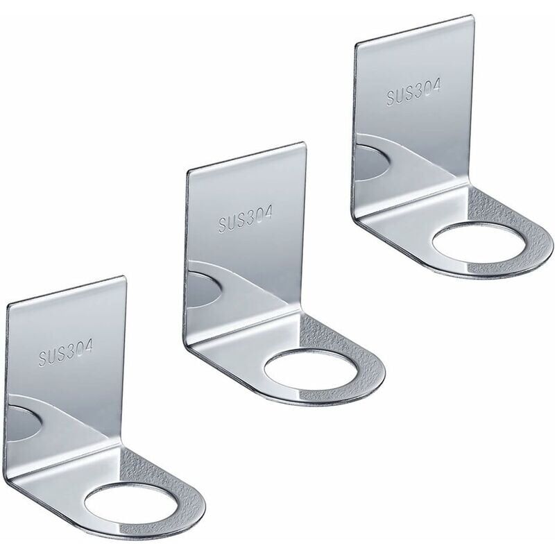 foto del prodotto supporto per dispenser di sapone rotante a parete, argento, 3 pezzi, supporto con apertura guazhuni da 27 mm, accessorio per il bagno, porta shampoo