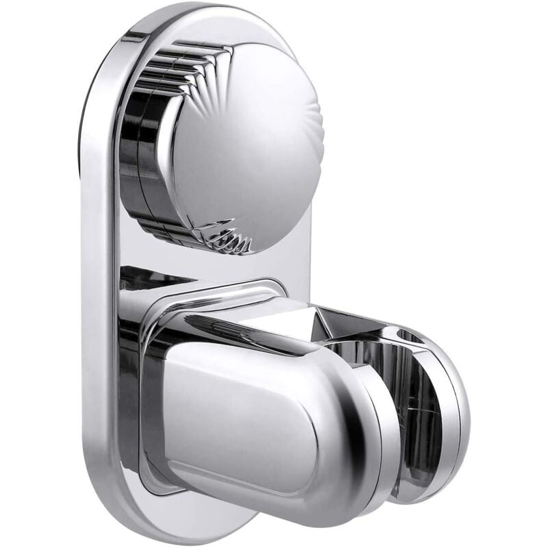 foto del prodotto supporto per doccia con ventosa, grande capacità di assorbimento, 5 modalità di angolazione regolabili, montaggio a parete per doccetta