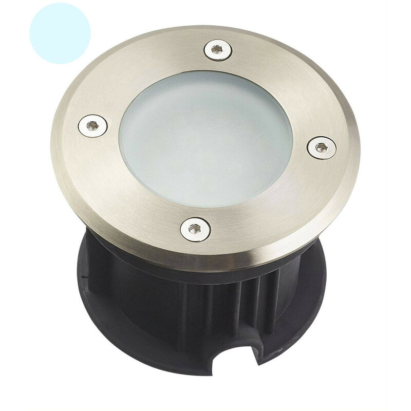 foto del prodotto supporto per faretto da incasso a pavimento bianco freddo 2w ac220 240v impermeabile ip67 rotondo foratura 85mm diffusore smer