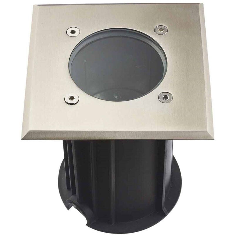 foto del prodotto supporto per faretto da incasso a pavimento gu10 ac220 240v impermeabile ip67 quadrato foratura 90mm diffusore trasparente