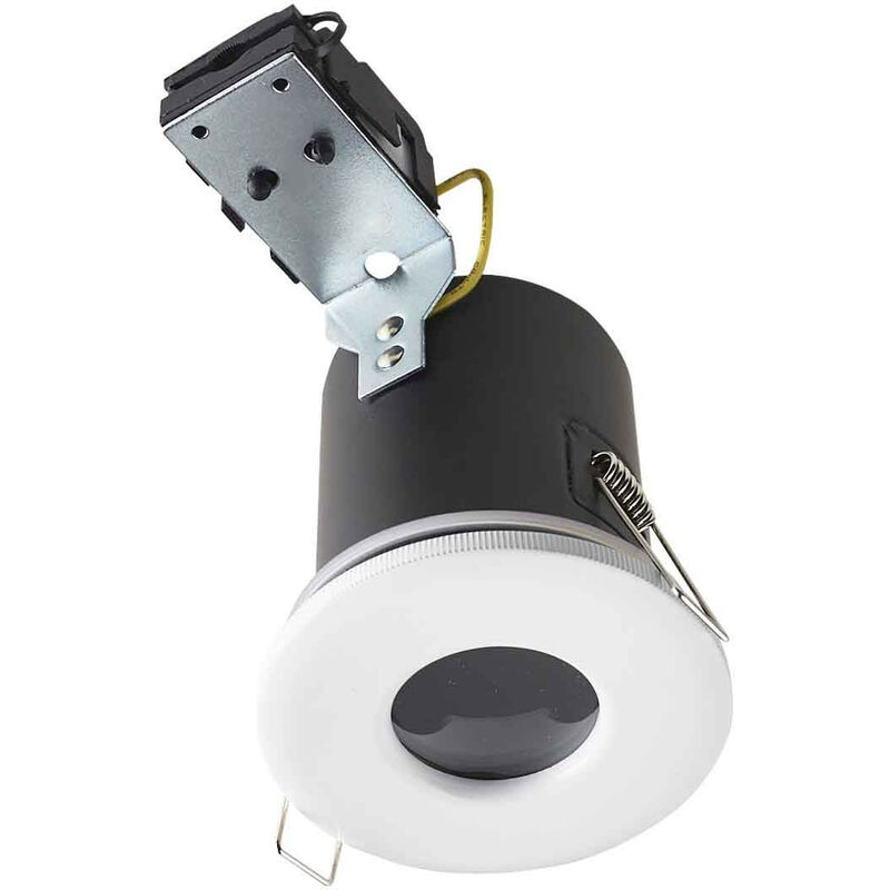 foto del prodotto supporto per faretto da incasso a soffitto gu10 ac220 240v bianco rotondo ip20 foratura 68mm