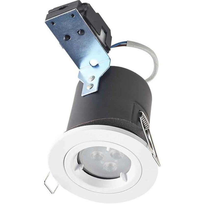 foto del prodotto supporto per faretto da incasso a soffitto gu10 ac220 240v bianco rotondo ip20 foratura 68mm
