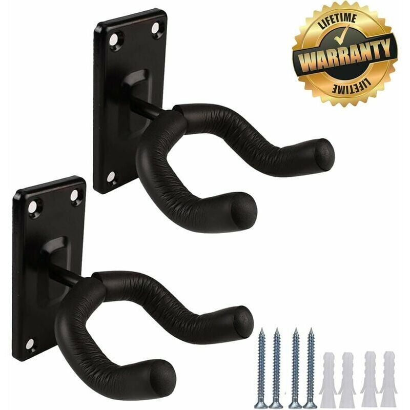 foto del prodotto supporto per gancio per gancio per montaggio a parete per chitarra 2 supporto per gancio per gancio per chitarra per chitarre e bassi elettrici e