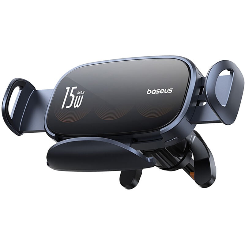 foto del prodotto supporto per griglia auto con caricabatteria induttivo a tripla bobina - nero