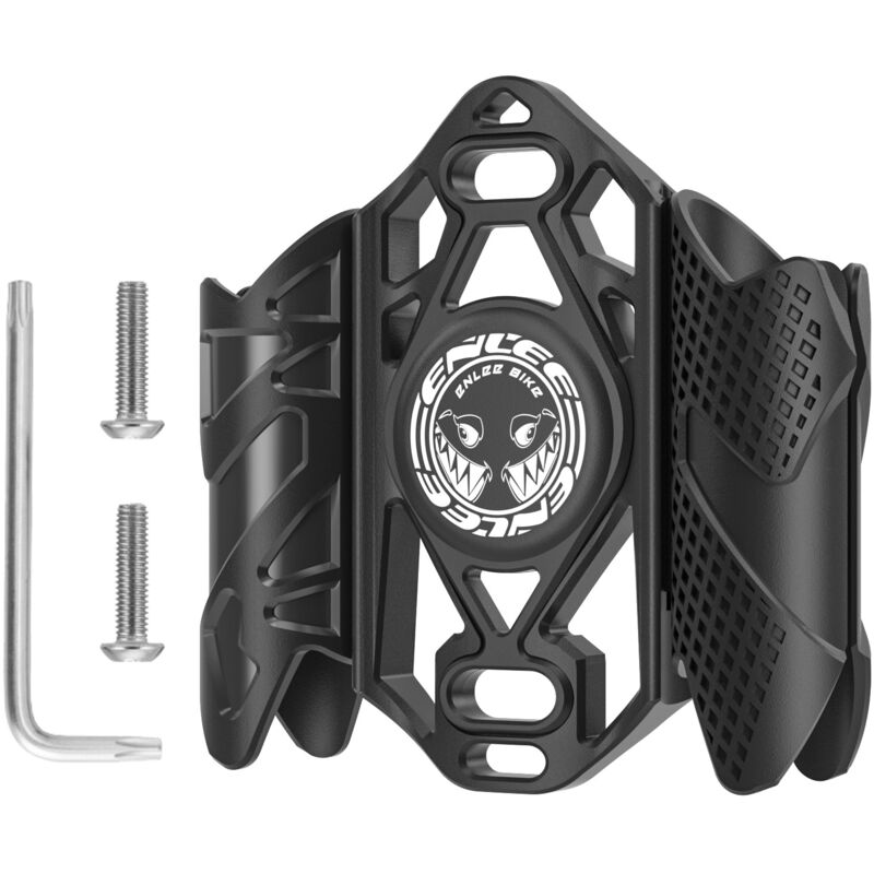 foto del prodotto supporto per localizzatore per bici, due supporti, impermeabile, facile da installare, finitura nera opaca, in plastica con viti di sicurezza per la