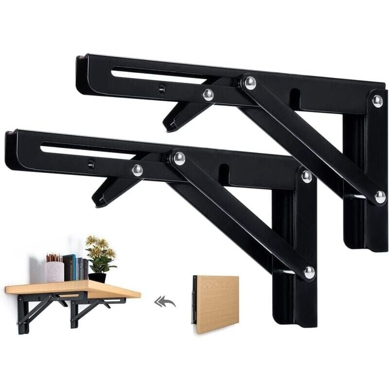 foto del prodotto supporto per mensola pieghevole, 400 mm, supporto pieghevole, mensola da parete, supporto pieghevole per impieghi gravosi, supporto per console