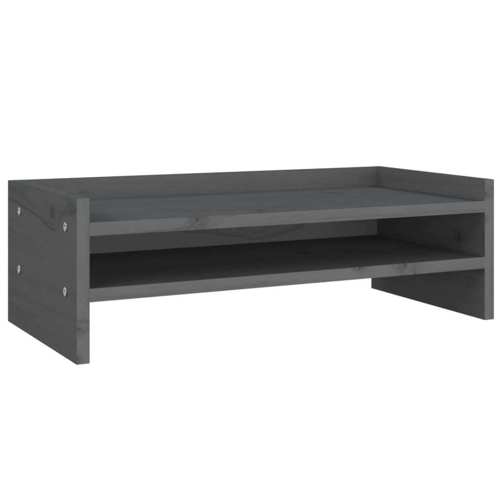 foto del prodotto supporto per monitor 50 x 24 x 16 cm in legno massello di pino grigio
